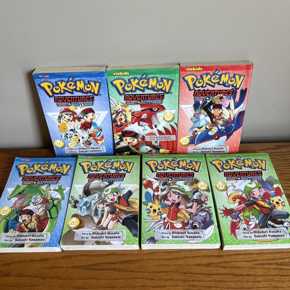Pokémon Adventures Ruby and Sapphire Lot Of 7 Vol. 16-22 by Kusaka, Hidenori
